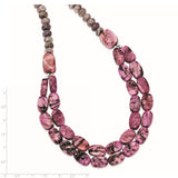 Sterling Silver Charoite, Jade, Pink and Purple Jasper w/2in ext Necklace-WBC-QH5293-18