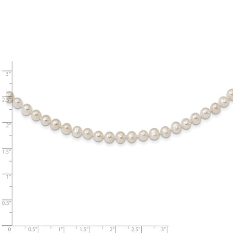 Sterling Silver Rhodium 4-5mm White FWC Pearl Necklace-WBC-QH5311-24