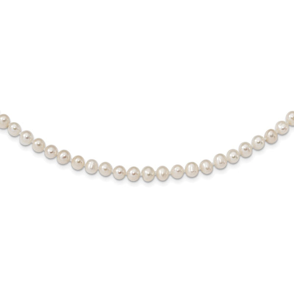 Sterling Silver Rhodium 4-5mm White FWC Pearl Necklace-WBC-QH5311-28