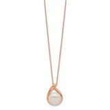 Sterling Silver Rose-tone 18k Flash-pl 11-12mm Button FWC Pearl Necklace-WBC-QH5479-16.5