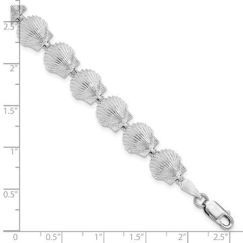 Sterling Silver Polished Scallop Shell Bracelet-WBC-QH5586-7.5