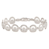 Sterling Silver Polished Claddagh Circle Bracelet-WBC-QH5596-7.25