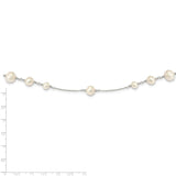 Sterling Silver Rhodium-plated 7-10.5mm White Rice FWC Pearl Necklace-WBC-QH5635-35.5