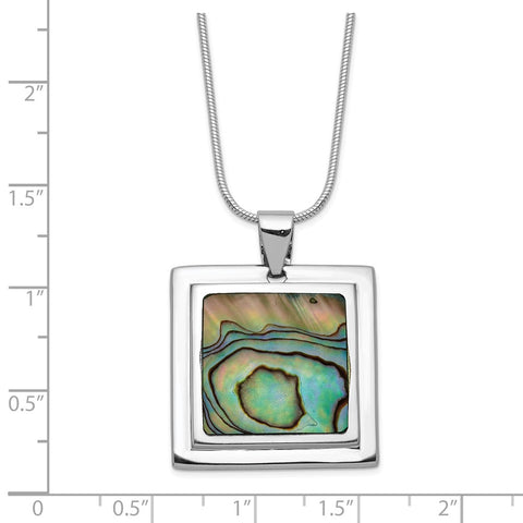 Sterling Silver Abalone Pendant Necklace-WBC-QH698-18