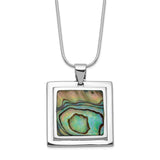 Sterling Silver Abalone Pendant Necklace-WBC-QH698-18