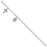 Sterling Silver FW Cultured Pearl Rosary Bracelet-WBC-QH980-7