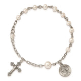 Sterling Silver FW Cultured Pearl Rosary Bracelet-WBC-QH980-7