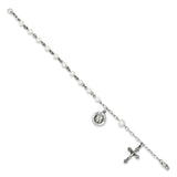 Sterling Silver FW Cultured Pearl Rosary Bracelet-WBC-QH981-7