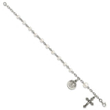 Sterling Silver FW Cultured Pearl Rosary Bracelet-WBC-QH981-7
