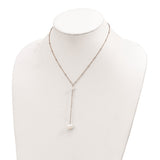 Sterling Silver Rose-tone Freshwater Cultured Pearl w/2 in ext. Necklace-WBC-QHR5660-16