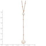 Sterling Silver Rose-tone Freshwater Cultured Pearl w/2 in ext. Necklace-WBC-QHR5660-16