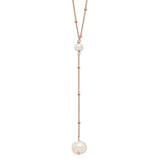 Sterling Silver Rose-tone Freshwater Cultured Pearl w/2 in ext. Necklace-WBC-QHR5660-16