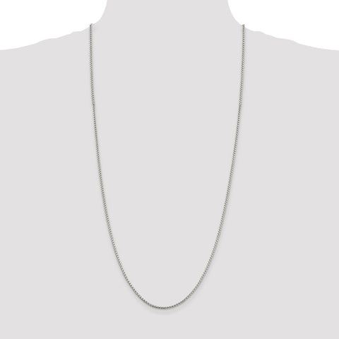 Sterling Silver 2mm Round Box Chain-WBC-QHX040-30