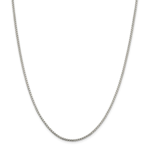 Sterling Silver 2mm Round Box Chain-WBC-QHX040-30