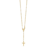 Sterling Silver Gold-plated Polished Rosary Necklace-WBC-QHY2393-18