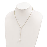 Sterling Silver Gold-tone Freshwater Cultured Pearl w/2 in ext. Necklace-WBC-QHY5660-16