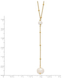 Sterling Silver Gold-tone Freshwater Cultured Pearl w/2 in ext. Necklace-WBC-QHY5660-16