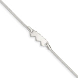 Sterling Silver Childrens Polished Heart 5in Plus 1in Ext ID Bracelet-WBC-QID171-6