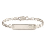 Sterling Silver Baby ID with Heart Bracelet-WBC-QID41-6