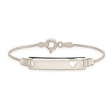 Sterling Silver Baby ID with Cut-out Heart Bracelet-WBC-QID53-6