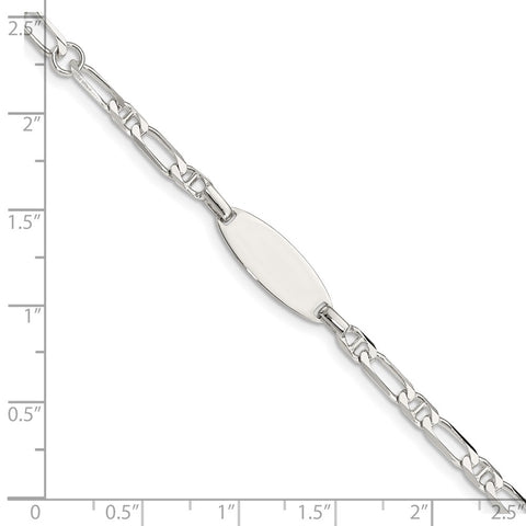 Sterling Silver Polished Engraveable 5in Plus 1in EXT Childrens ID Bracelet-WBC-QID62-6