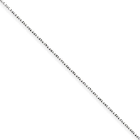 Sterling Silver 1mm Beaded Chain Anklet-WBC-QK25-10