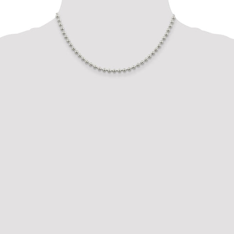 Sterling Silver 4mm Beaded Chain-WBC-QK29-16