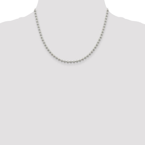 Sterling Silver 4mm Beaded Chain-WBC-QK29-18