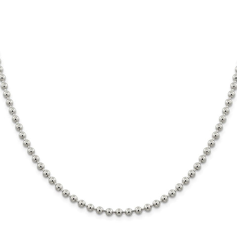 Sterling Silver 4mm Beaded Chain-WBC-QK29-18