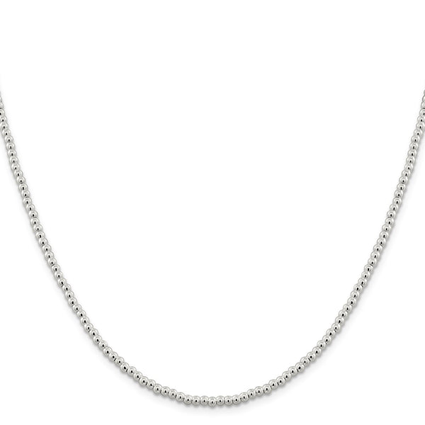 Sterling Silver 3mm Beads on Box Chain-WBC-QK32-20