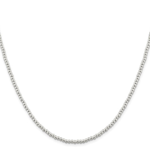 Sterling Silver 3mm Beads on Box Chain-WBC-QK32-20