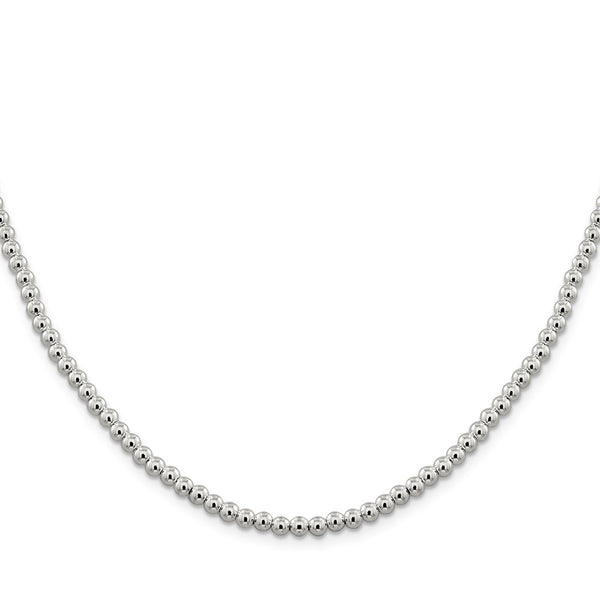 Sterling Silver 4mm Beads on Box Chain-WBC-QK33-16