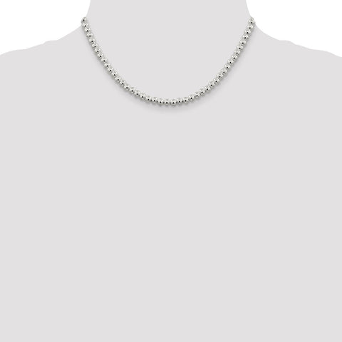 Sterling Silver 5mm Beads on Box Chain-WBC-QK34-16