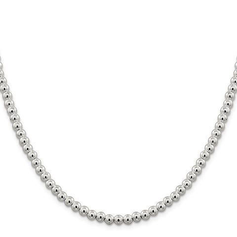 Sterling Silver 5mm Beads on Box Chain-WBC-QK34-16