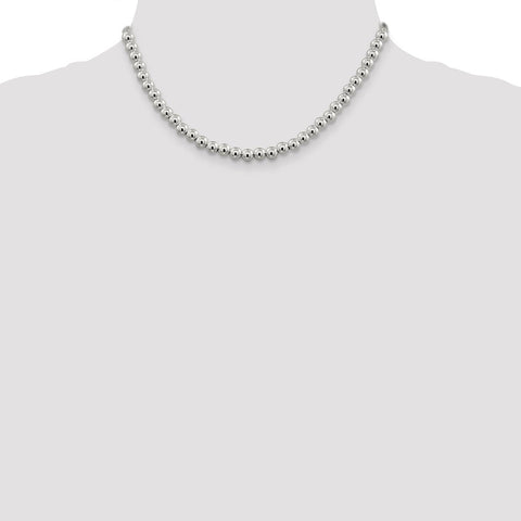 Sterling Silver 6.1mm Beads on Box Chain-WBC-QK35-16