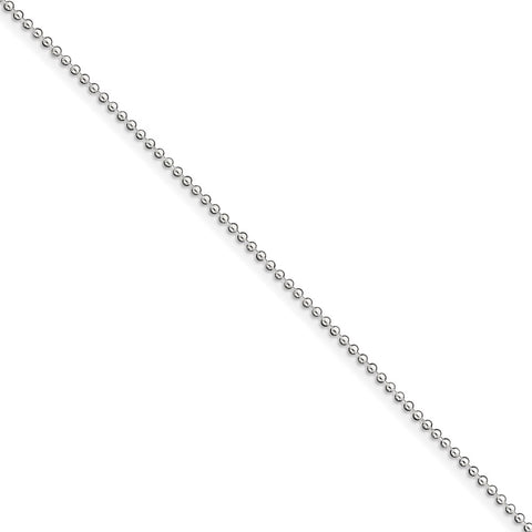 Sterling Silver 1.5mm Beaded Chain Anklet-WBC-QK81-9