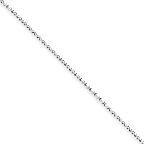 Sterling Silver 1.5mm Beaded Chain Anklet-WBC-QK81-10