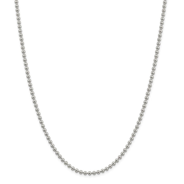 Sterling Silver 3mm Beaded Chain-WBC-QK83-24