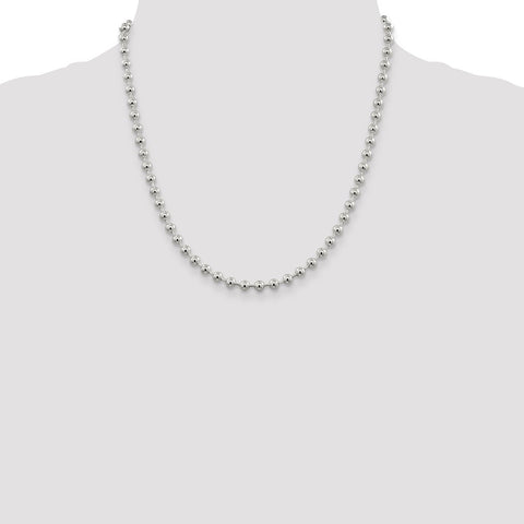 Sterling Silver 5mm Beaded Chain-WBC-QK84-20