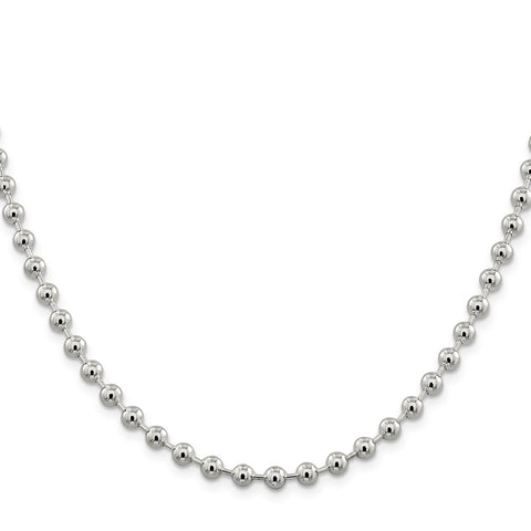 Sterling Silver 5mm Beaded Chain-WBC-QK84-24