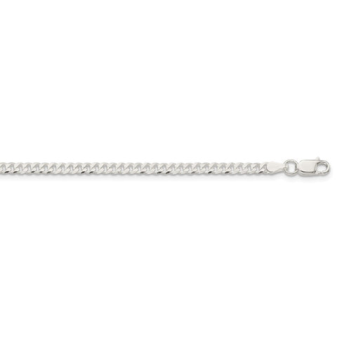 Sterling Silver 3.15mm Flat Curb Chain-WBC-QLB080-30