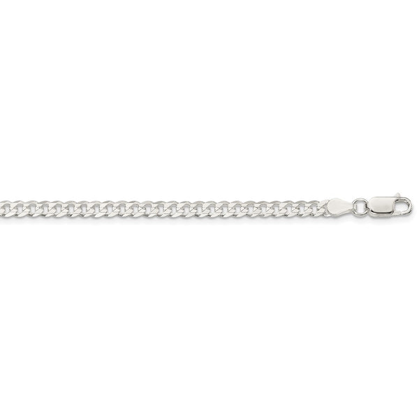 Sterling Silver 3.8mm Flat Curb Chain-WBC-QLB100-24