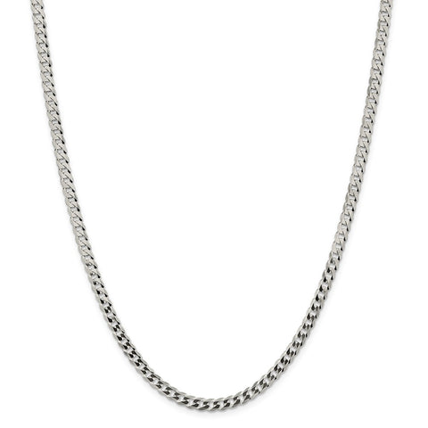 Sterling Silver 4.5mm Flat Curb Chain-WBC-QLB120-26