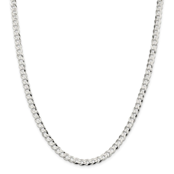 Sterling Silver 5.75mm Flat Curb Chain-WBC-QLB150-26