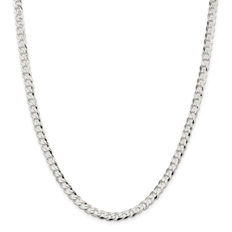 Sterling Silver 5.75mm Flat Curb Chain-WBC-QLB150-26