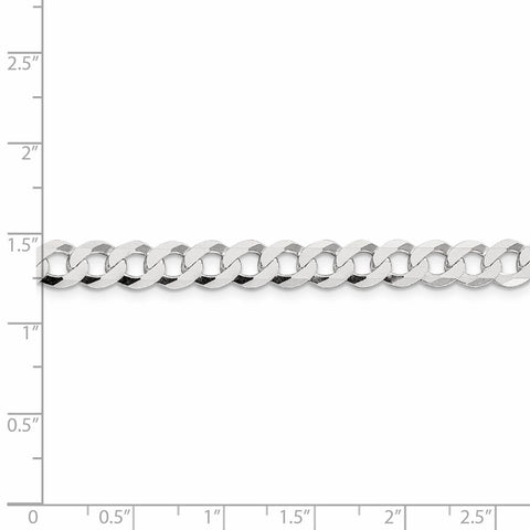 Sterling Silver 6.8mm Flat Curb Chain-WBC-QLB180-26