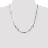 Sterling Silver 6.8mm Flat Curb Chain-WBC-QLB180-22