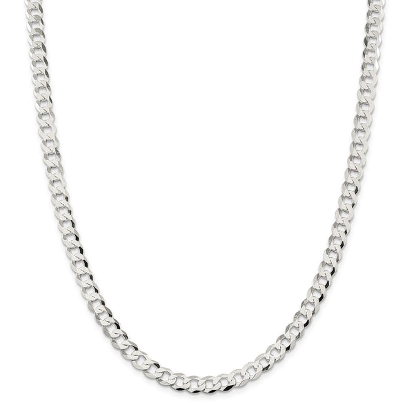 Sterling Silver 6.8mm Flat Curb Chain-WBC-QLB180-16