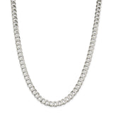 Sterling Silver 8mm Flat Curb Chain-WBC-QLB200-20