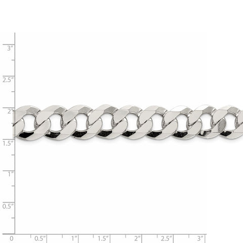 Sterling Silver 14mm Flat Curb Chain-WBC-QLB350-26